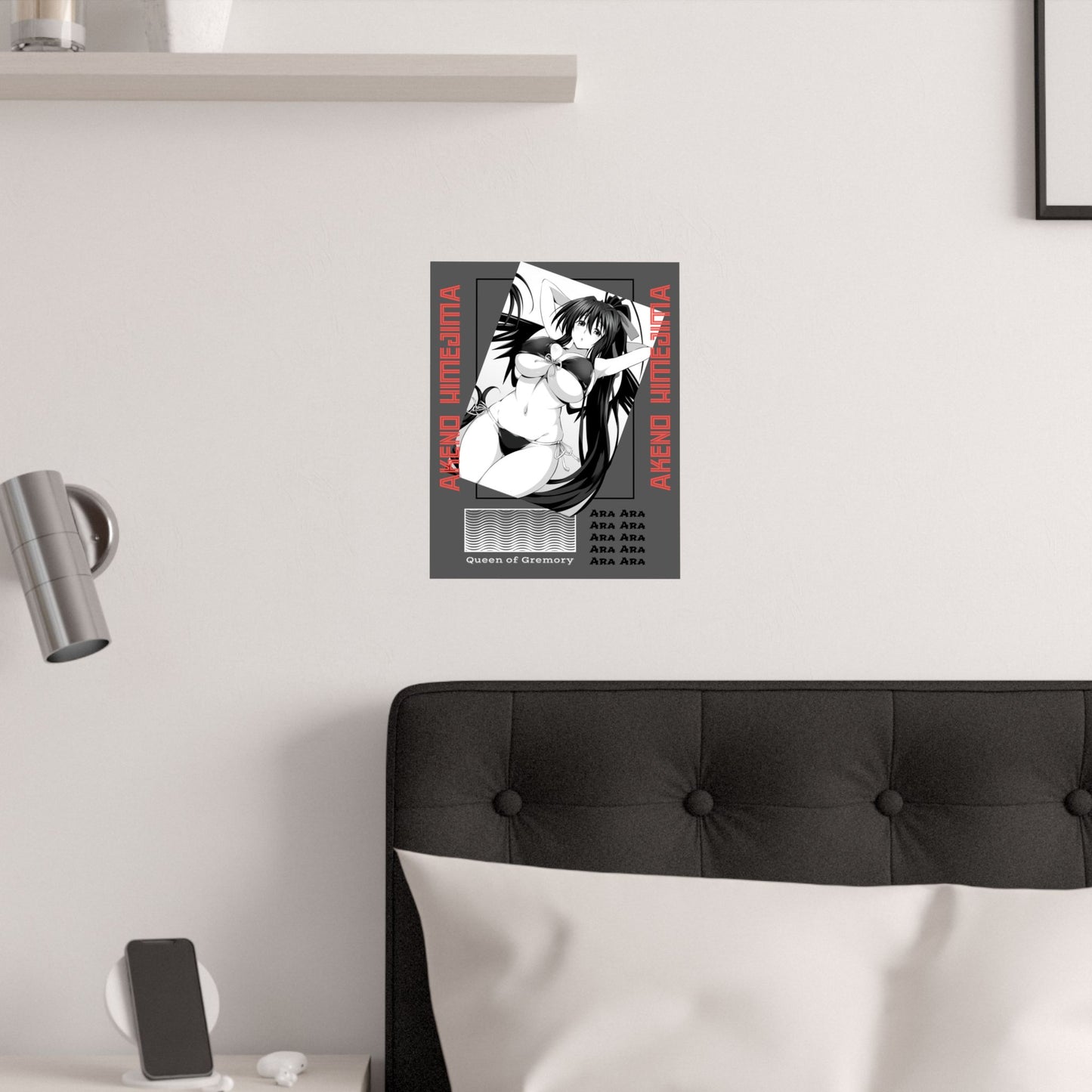 Akeno Himejima High School DxD Ara Ara Poster Print, Anime Wall Art, Room Decor, Otaku Gift, Satin Poster,
