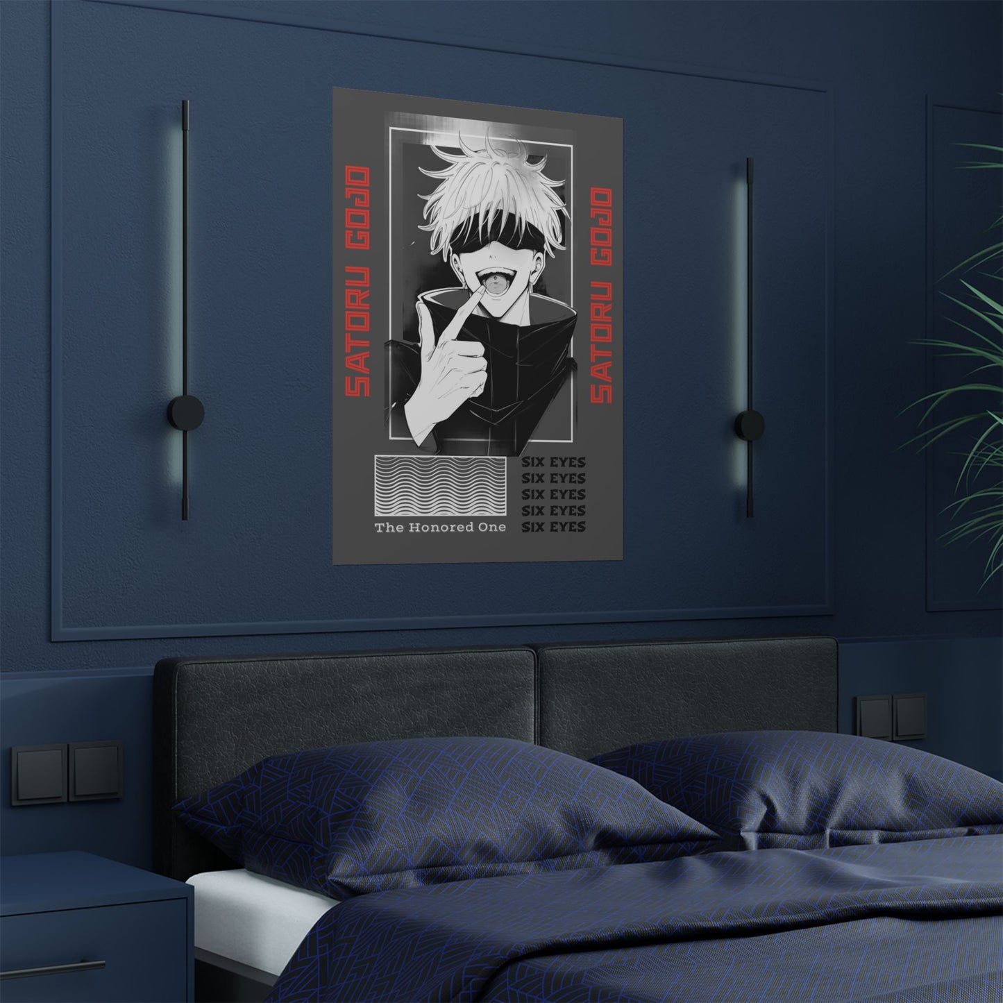 Satin Poster, Satoru Gojo, Jujutsu Kaisen, JJK Wall Art Print, Anime Poster, Room Decor, Gift for Anime Lover