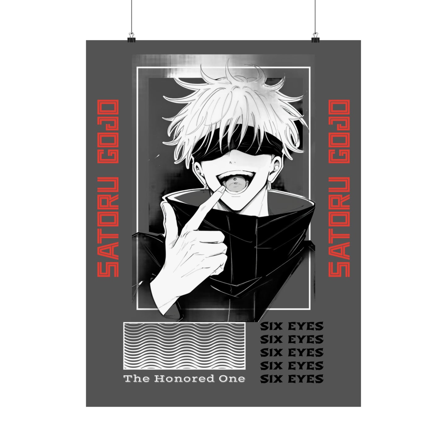 Satin Poster, Satoru Gojo, Jujutsu Kaisen, JJK Wall Art Print, Anime Poster, Room Decor, Gift for Anime Lover