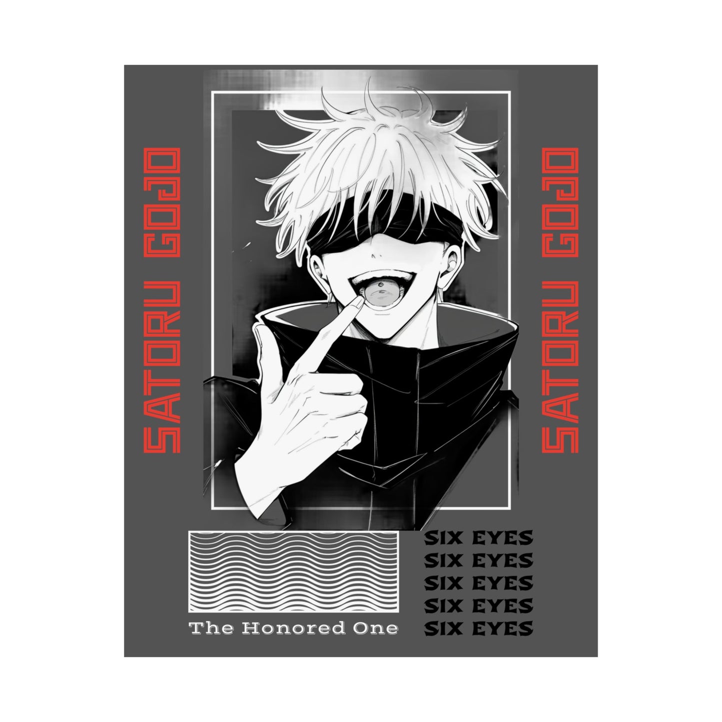 Satin Poster, Satoru Gojo, Jujutsu Kaisen, JJK Wall Art Print, Anime Poster, Room Decor, Gift for Anime Lover