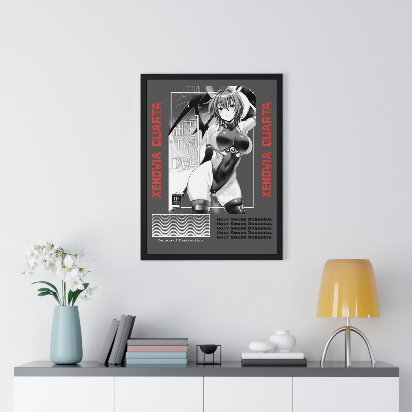 Waifu Wall Art Print, Xenovia Quarta Vertical Framed Poster, High School DxD Fan Decor, Anime Room Decor, Otaku Gift, Manga Wall Hanging