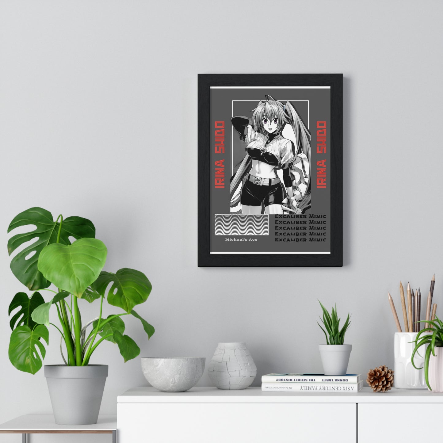 Irina Shido, Waifu Home Decoration, Anime Wall Art, High School DxD Fan Gift, Room Decor Print, Vertical Framed Poster