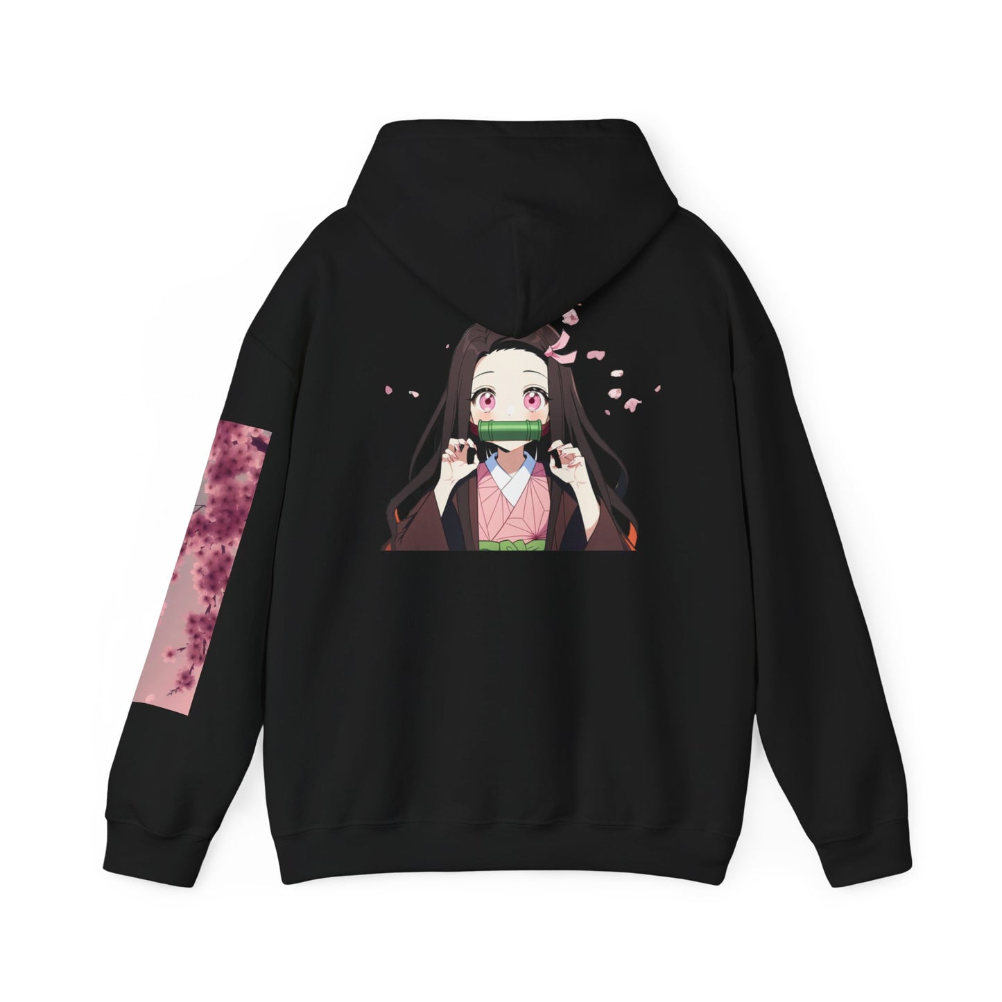 Nezuko Kamado Demon Slayer Hoodie Sweatshirt, Anime Cute Cherry Blossoms Pullover, Gift for Anime Fans, Unisex Hooded Jumper, Cosplay