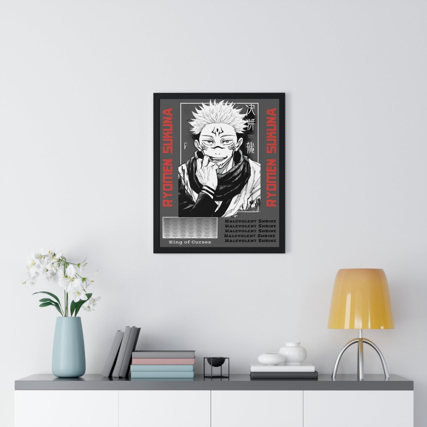 Ryomen Sukuna JJK Anime Poster, King of Curses Wall Art, Home Decor, Room Decoration, Anime Fan Gift, Manga Art, Framed Poster