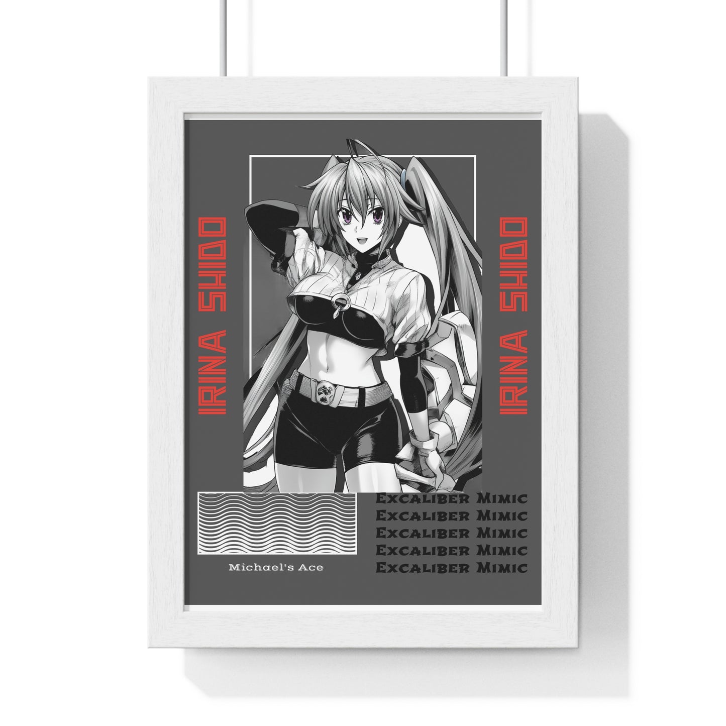 Irina Shido, Waifu Home Decoration, Anime Wall Art, High School DxD Fan Gift, Room Decor Print, Vertical Framed Poster