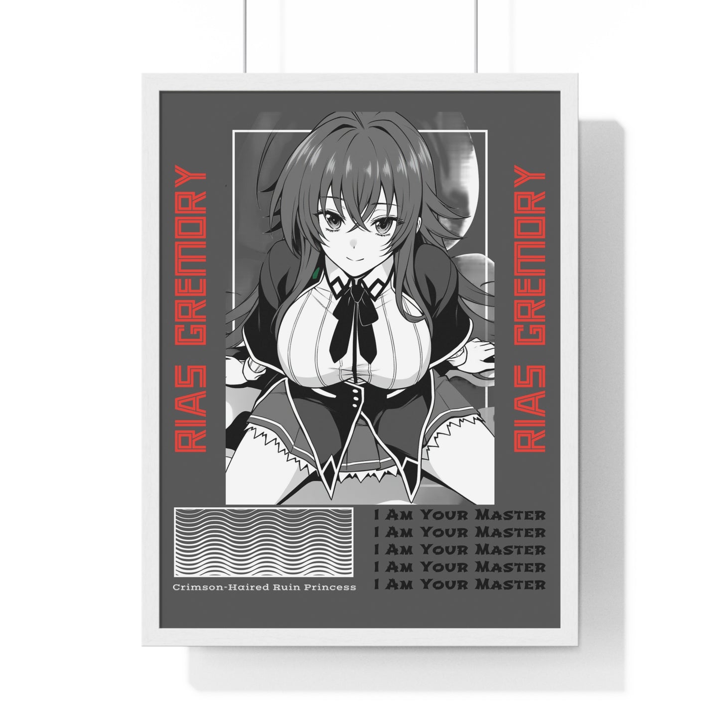 Rias Gremory Vertical Framed Poster, High School DxD Art Print, Wall Decor, Home Office Decoration, Gift for Otaku, Bedroom Dorm