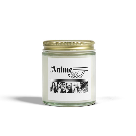 Anime and Chill Scented Candles, Coconut Apricot Wax (4oz, 9oz) - Nezuko Kamado, Satoru Gojo, Naruto Uzumaki, Monkey D Luffy, Levi Ackerman,