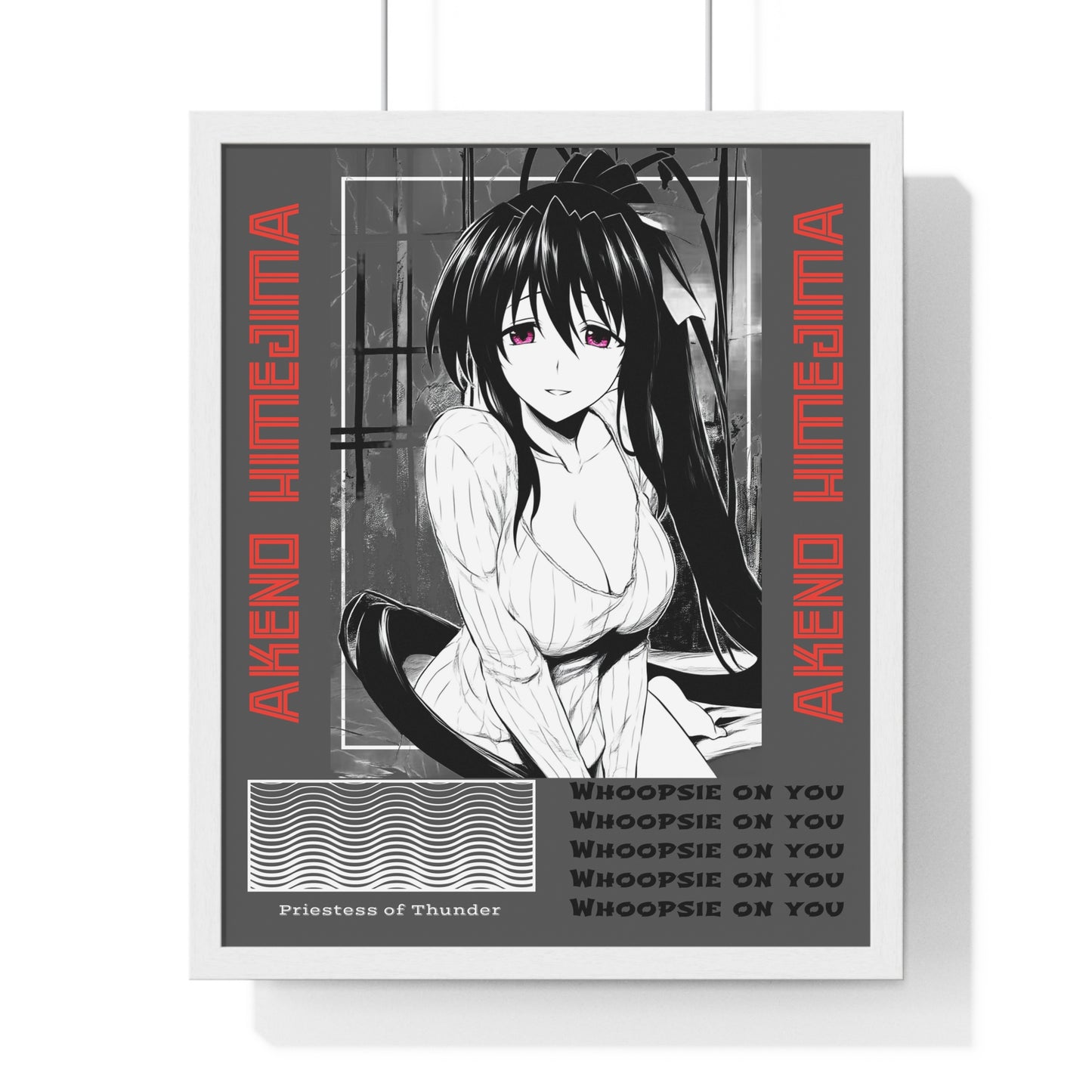 Akeno Himejima Vertical Wall Art, High School DxD Fan Gift, Framed Print, Manga Room Decor, Anime Lover Gift