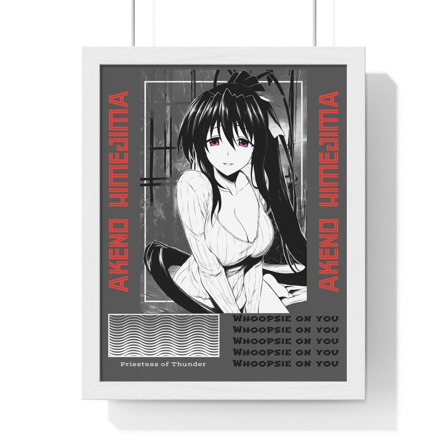 Akeno Himejima Vertical Wall Art, High School DxD Fan Gift, Framed Print, Manga Room Decor, Anime Lover Gift