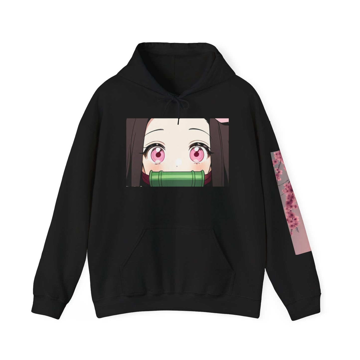 Nezuko Kamado Demon Slayer Hoodie Sweatshirt, Anime Cute Cherry Blossoms Pullover, Gift for Anime Fans, Unisex Hooded Jumper, Cosplay