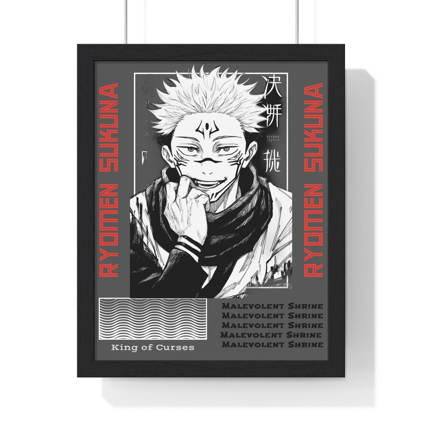 Ryomen Sukuna JJK Anime Poster, King of Curses Wall Art, Home Decor, Room Decoration, Anime Fan Gift, Manga Art, Framed Poster