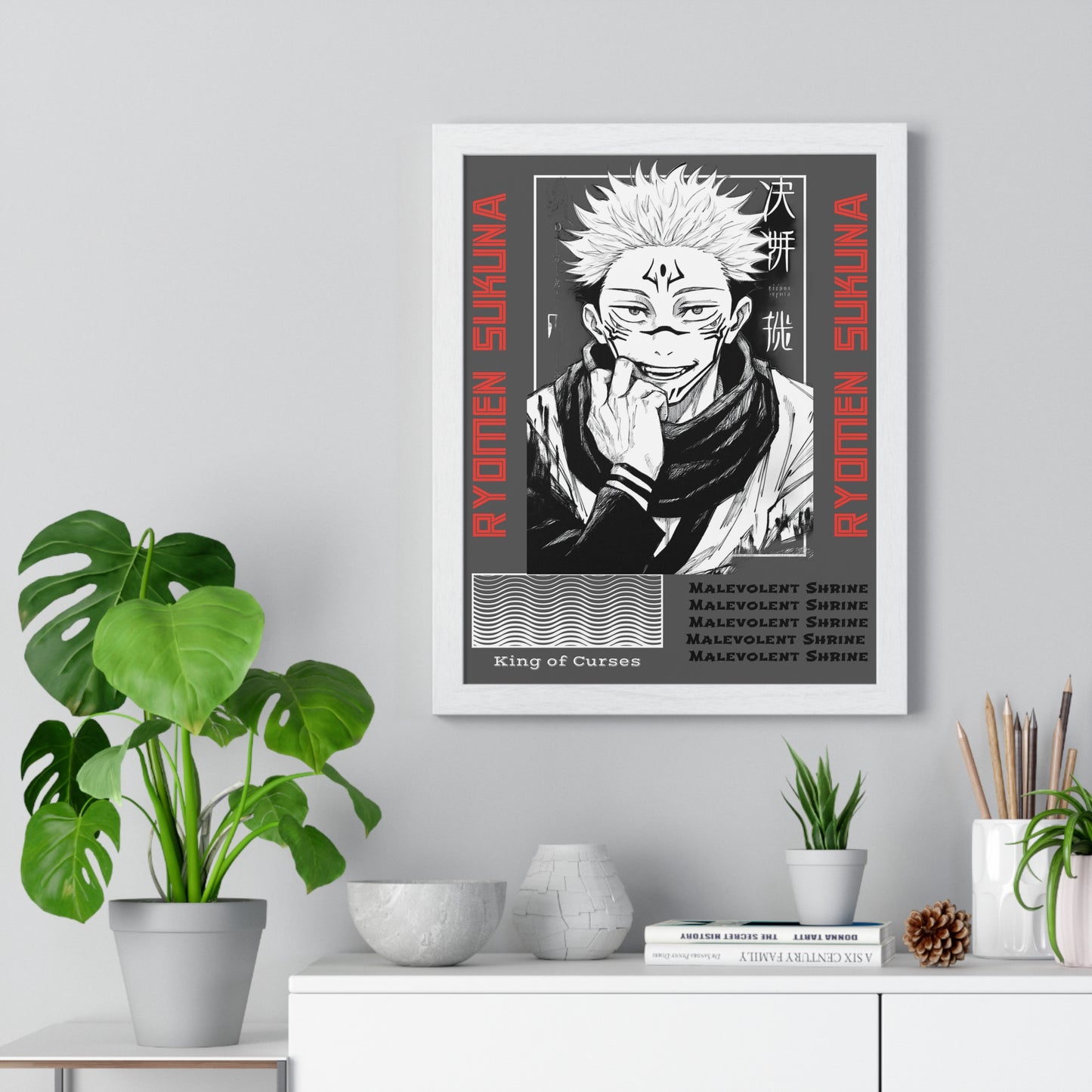 Ryomen Sukuna JJK Anime Poster, King of Curses Wall Art, Home Decor, Room Decoration, Anime Fan Gift, Manga Art, Framed Poster