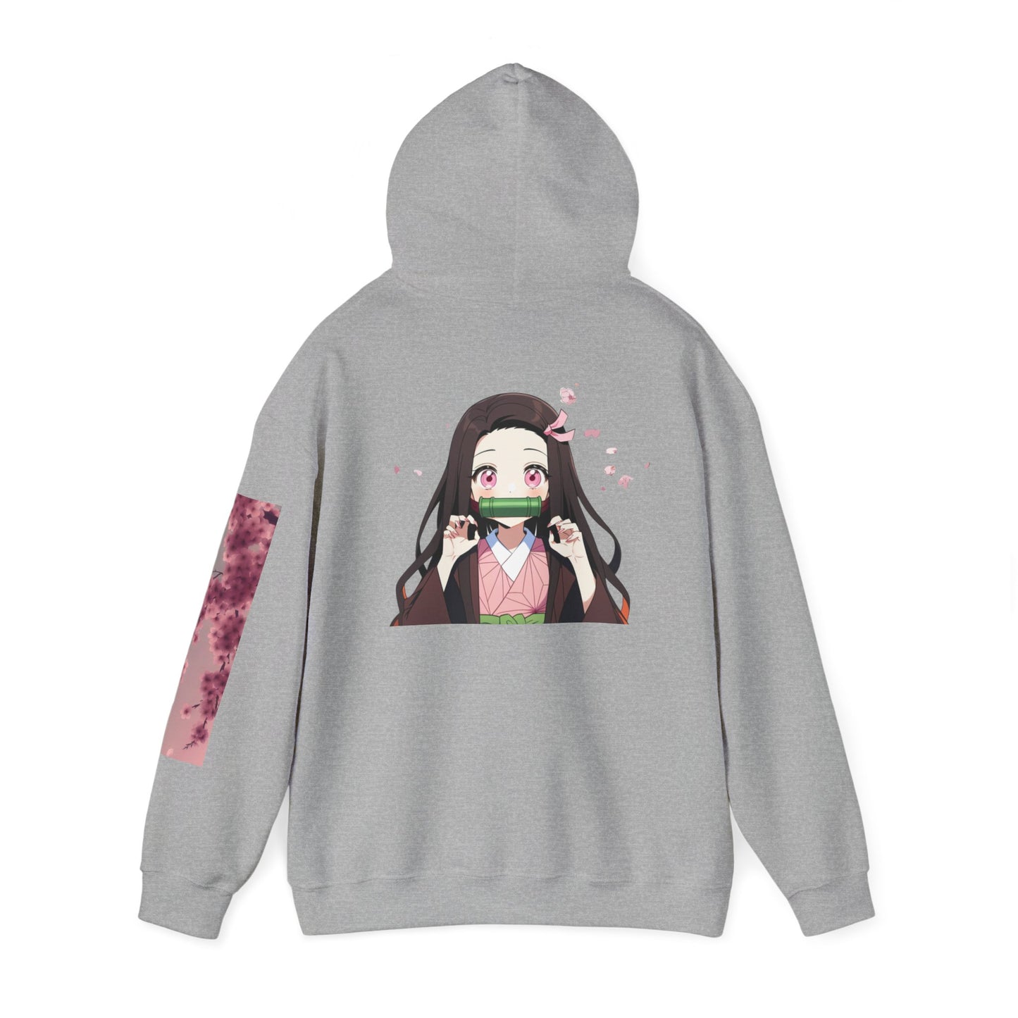 Nezuko Kamado Demon Slayer Hoodie Sweatshirt, Anime Cute Cherry Blossoms Pullover, Gift for Anime Fans, Unisex Hooded Jumper, Cosplay