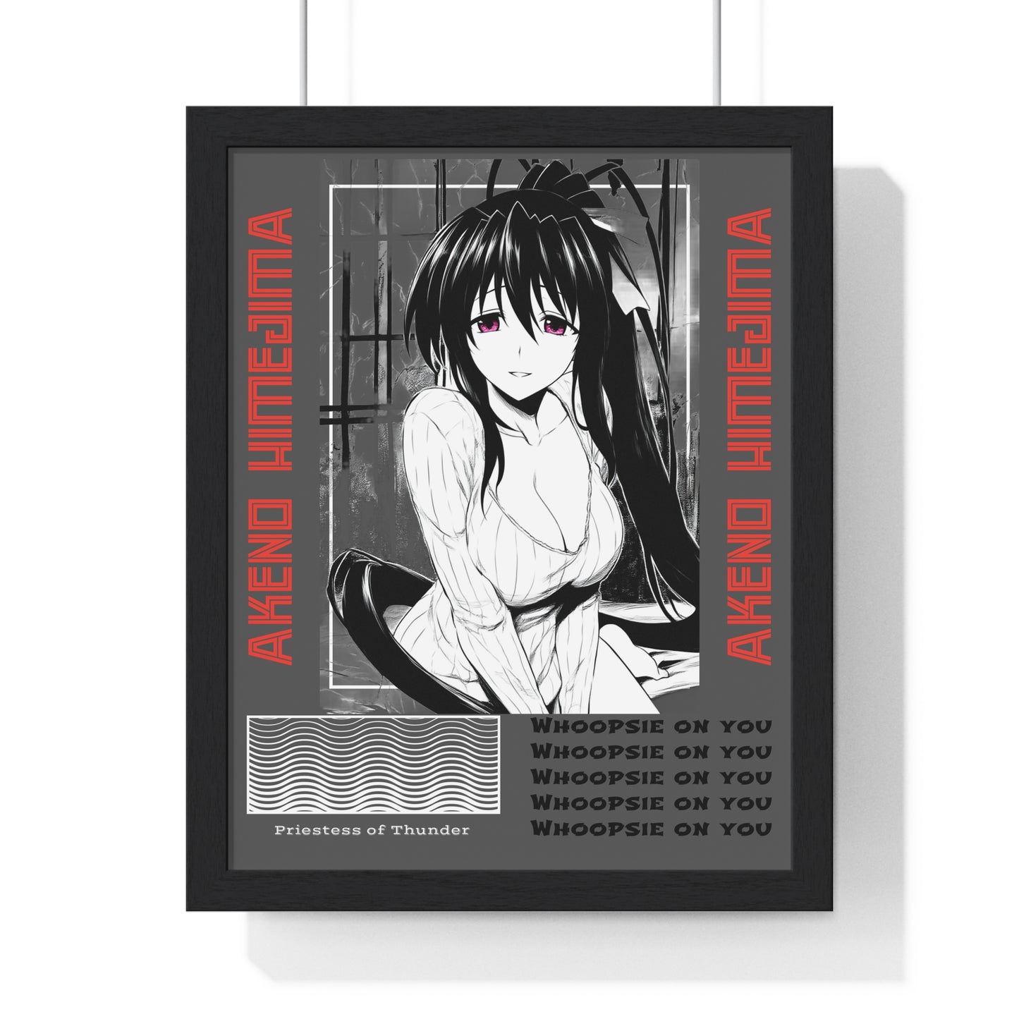 Akeno Himejima Vertical Wall Art, High School DxD Fan Gift, Framed Print, Manga Room Decor, Anime Lover Gift