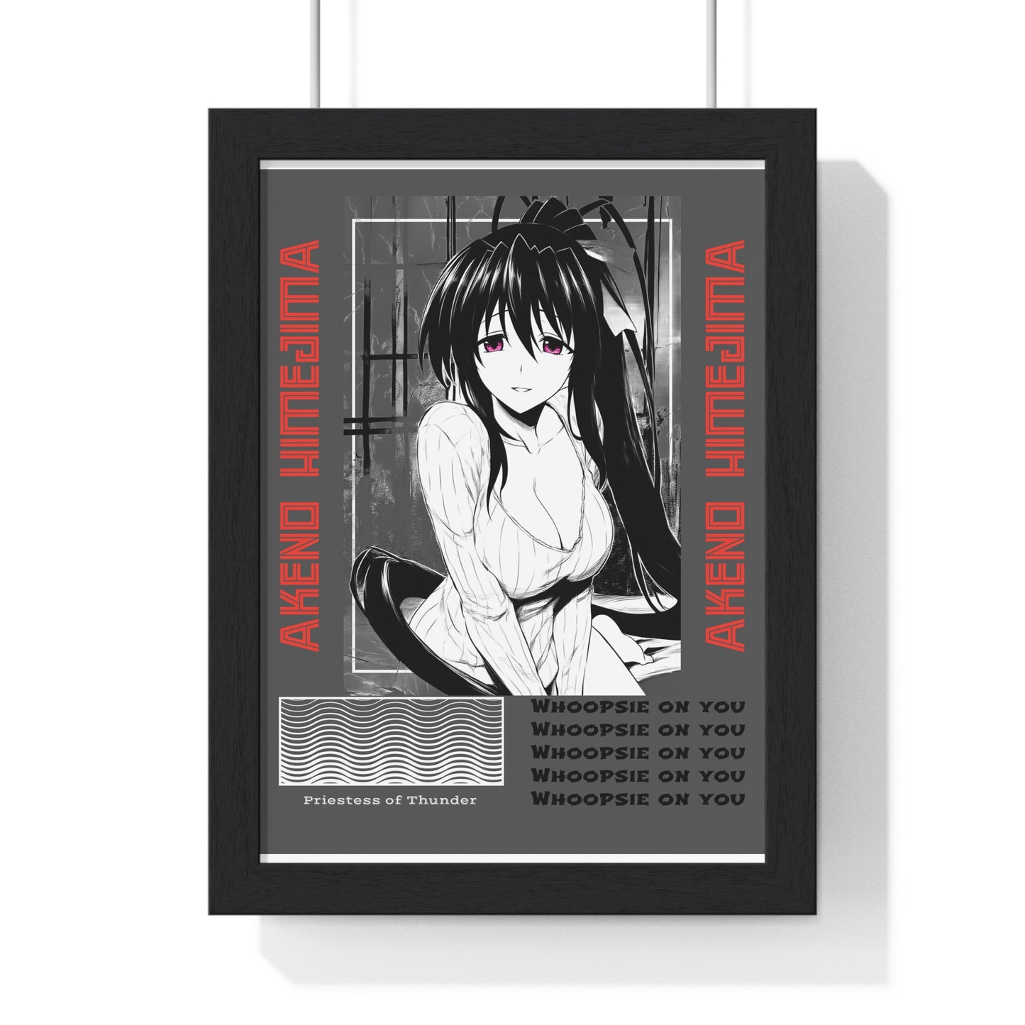 Akeno Himejima Vertical Wall Art, High School DxD Fan Gift, Framed Print, Manga Room Decor, Anime Lover Gift