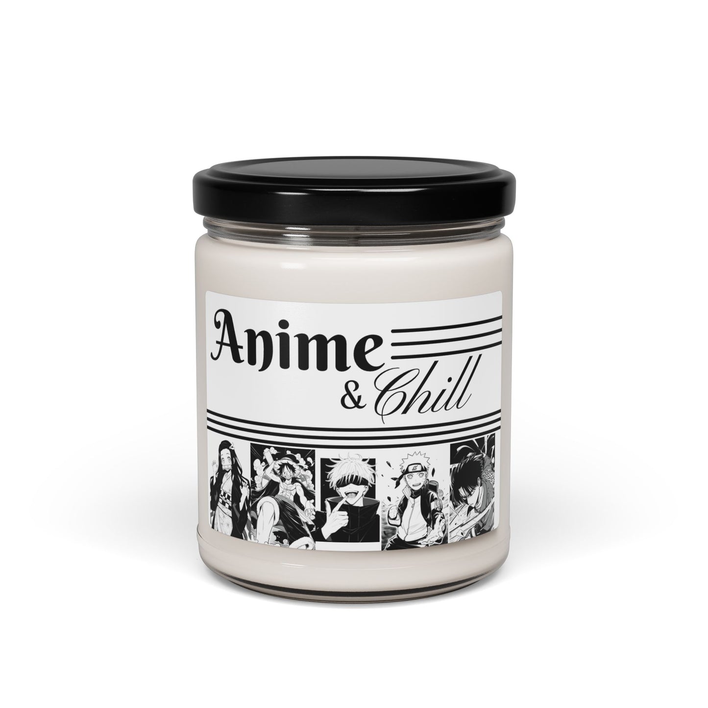 Anime and chill Soy Candle, 9oz - Satoru Gojo, Levi Ackerman, Nezuko Kamado, Naruto Uzumaki, Monkey D Luffy, Otaku Gift, Anime Lover Decor,