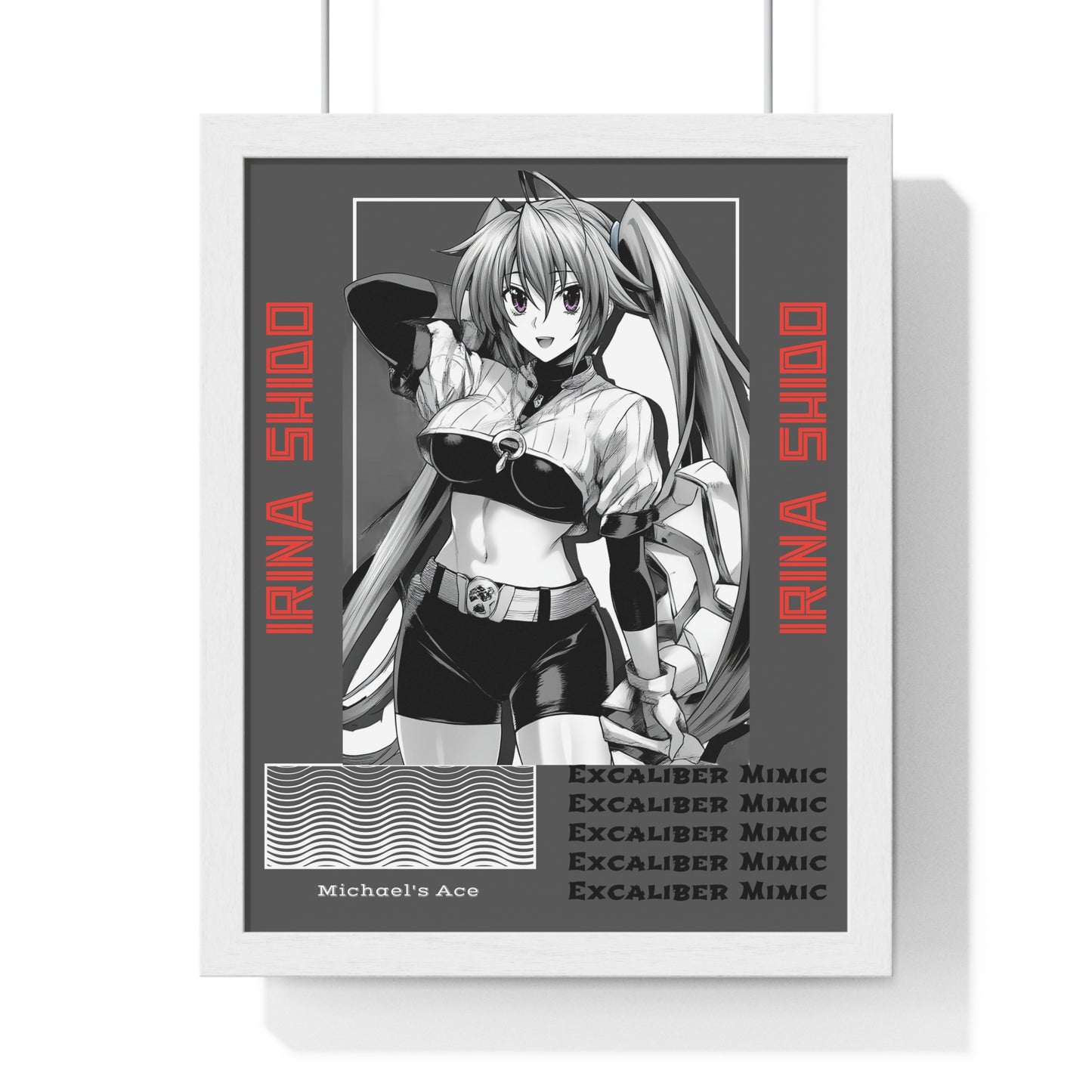 Irina Shido, Waifu Home Decoration, Anime Wall Art, High School DxD Fan Gift, Room Decor Print, Vertical Framed Poster