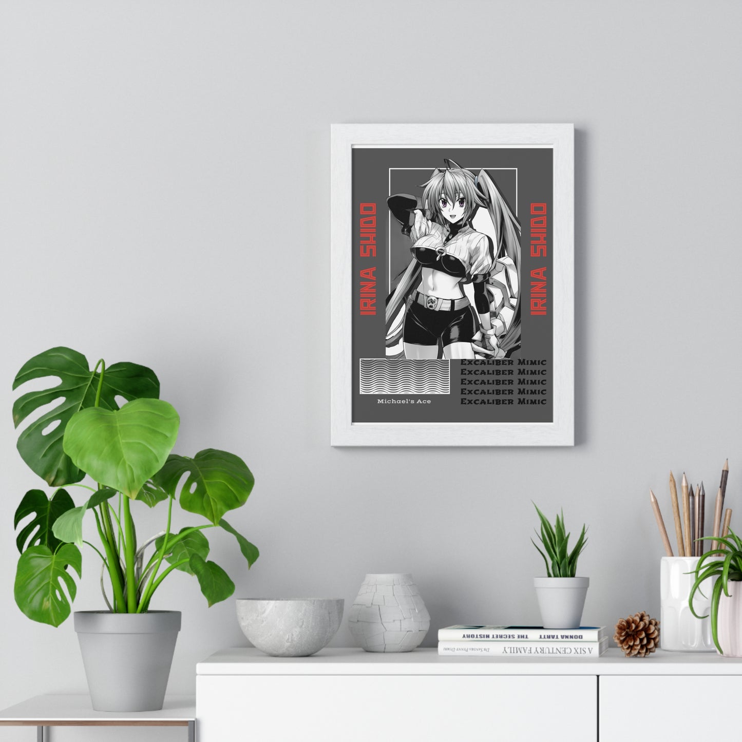 Irina Shido, Waifu Home Decoration, Anime Wall Art, High School DxD Fan Gift, Room Decor Print, Vertical Framed Poster