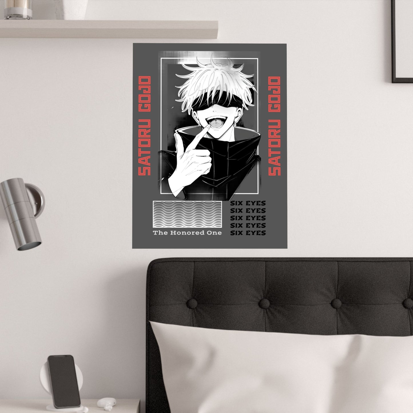 Anime Poster, Jujutsu Kaisen Manga Poster, Satoru Gojo, Satin Poster Print, Wall Decor, Gift for Anime Fan, Room Decor, 210gsm Satin Poster