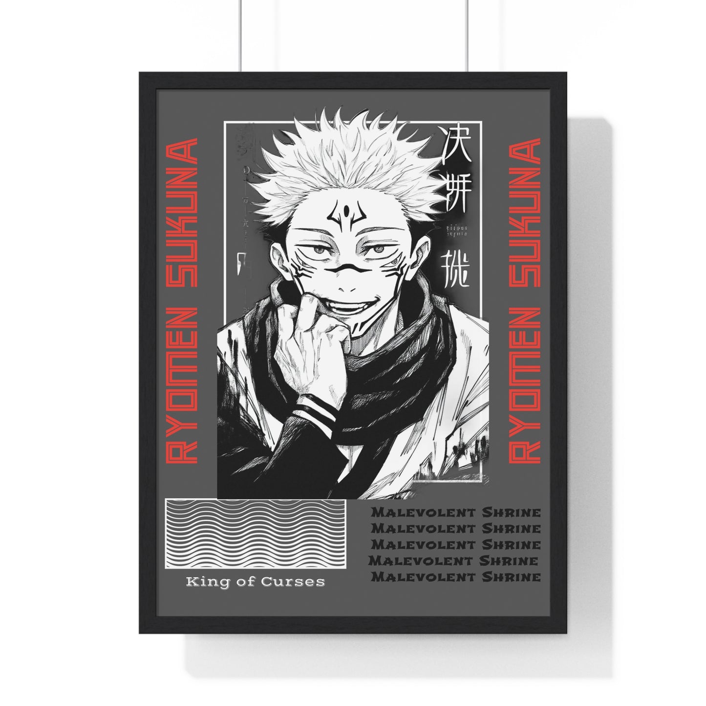 Ryomen Sukuna JJK Anime Poster, King of Curses Wall Art, Home Decor, Room Decoration, Anime Fan Gift, Manga Art, Framed Poster