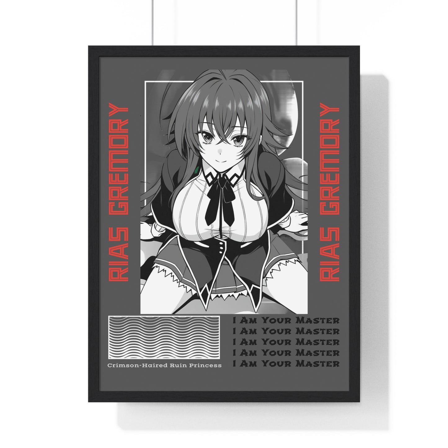 Rias Gremory Vertical Framed Poster, High School DxD Art Print, Wall Decor, Home Office Decoration, Gift for Otaku, Bedroom Dorm