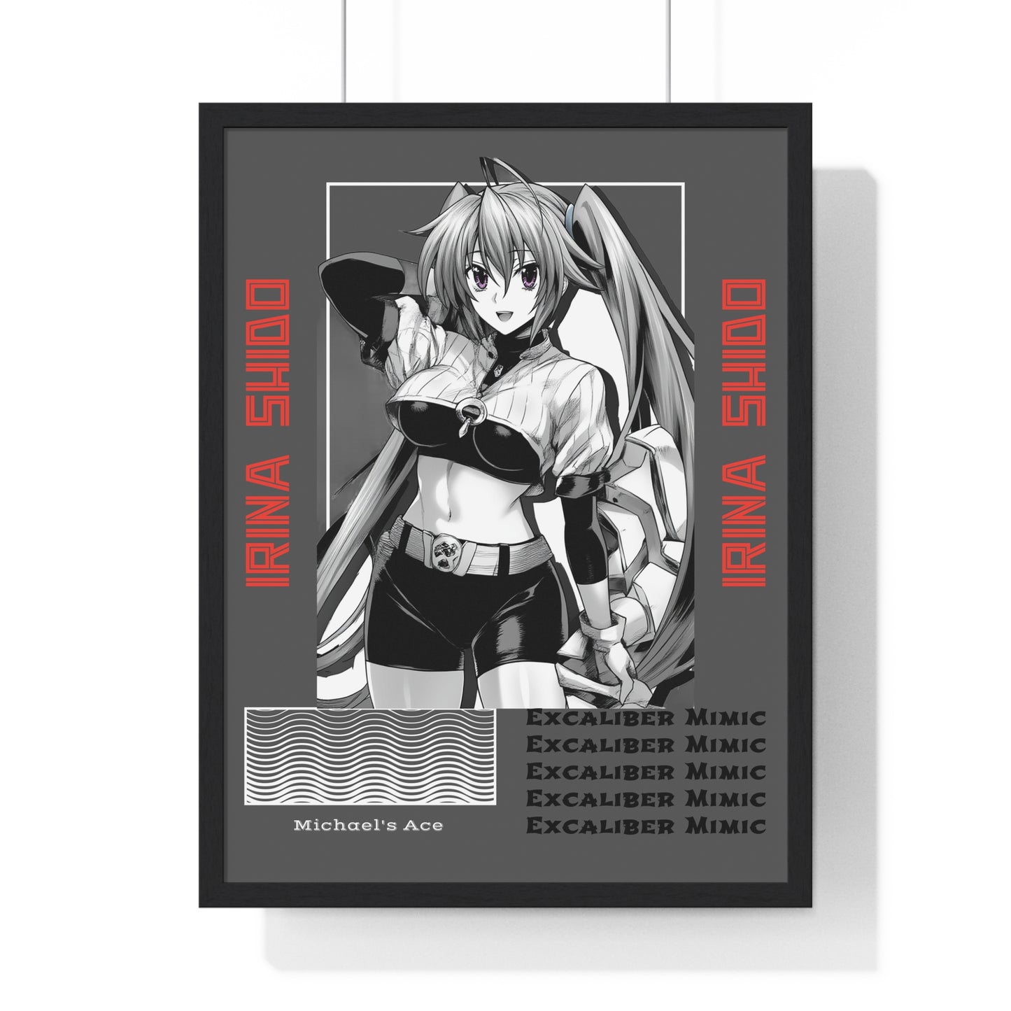 Irina Shido, Waifu Home Decoration, Anime Wall Art, High School DxD Fan Gift, Room Decor Print, Vertical Framed Poster