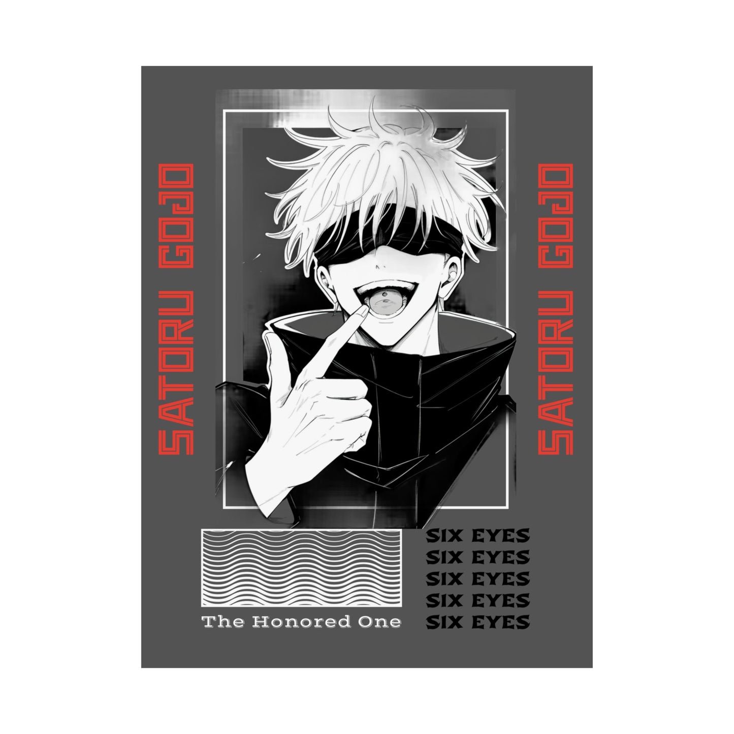 Anime Poster, Jujutsu Kaisen Manga Poster, Satoru Gojo, Satin Poster Print, Wall Decor, Gift for Anime Fan, Room Decor, 210gsm Satin Poster