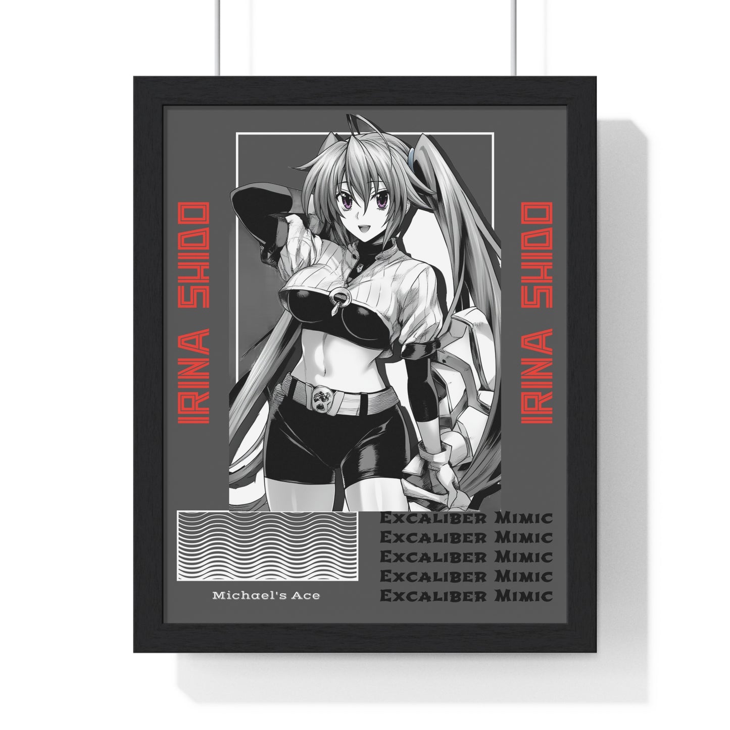 Irina Shido, Waifu Home Decoration, Anime Wall Art, High School DxD Fan Gift, Room Decor Print, Vertical Framed Poster