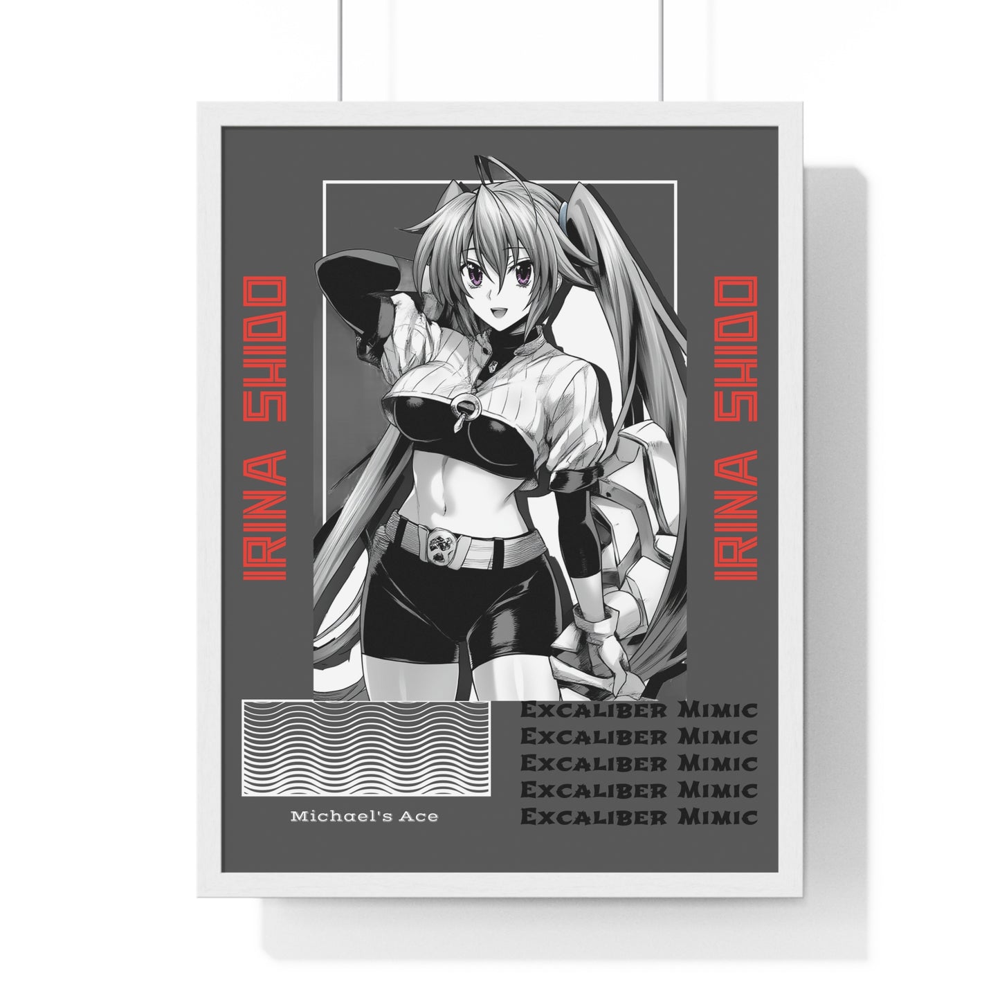 Irina Shido, Waifu Home Decoration, Anime Wall Art, High School DxD Fan Gift, Room Decor Print, Vertical Framed Poster