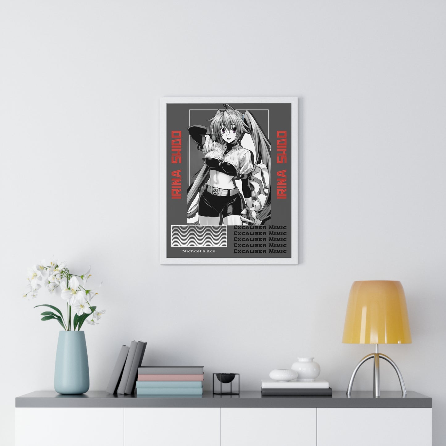 Irina Shido, Waifu Home Decoration, Anime Wall Art, High School DxD Fan Gift, Room Decor Print, Vertical Framed Poster