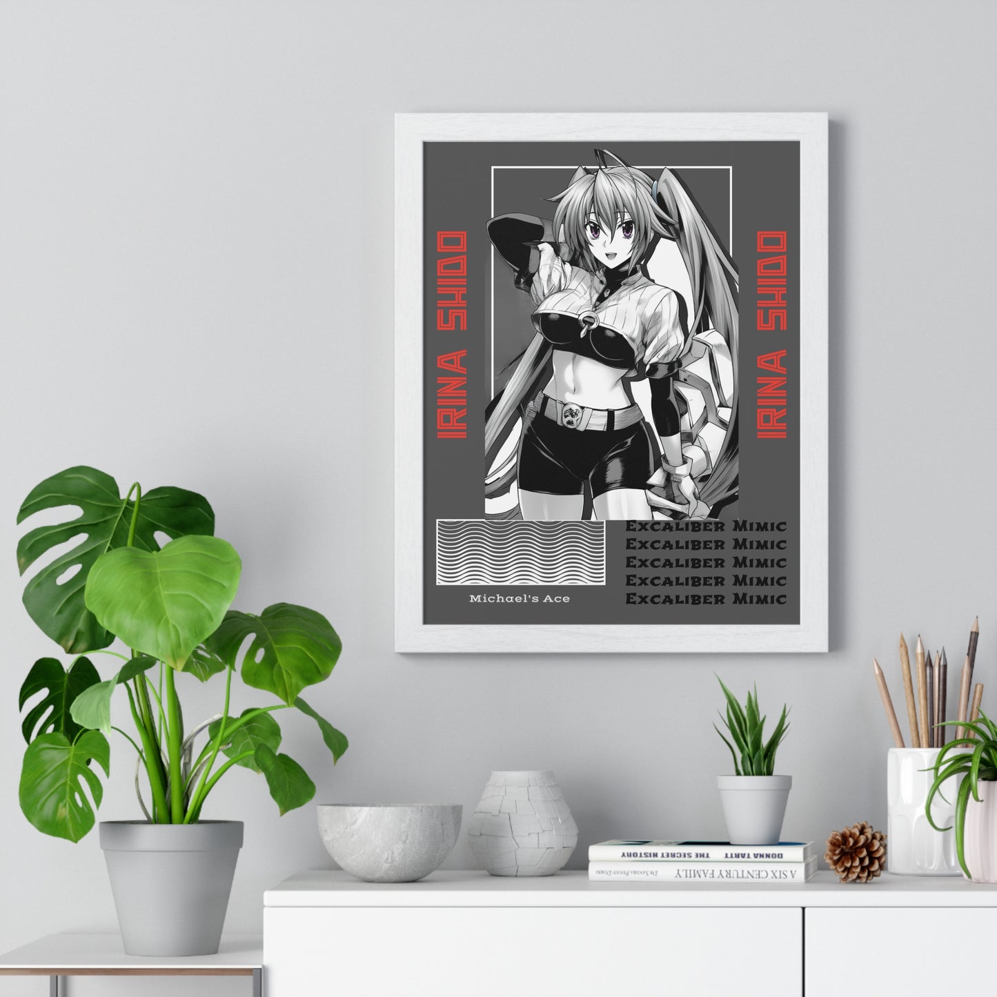 Irina Shido, Waifu Home Decoration, Anime Wall Art, High School DxD Fan Gift, Room Decor Print, Vertical Framed Poster