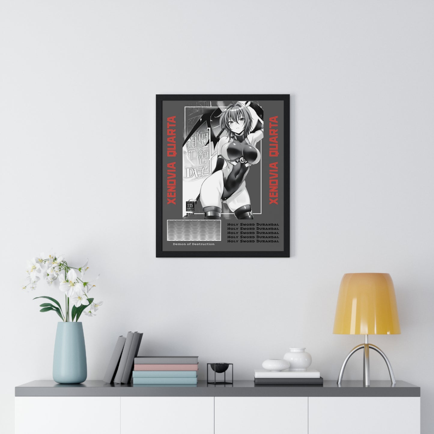 Waifu Wall Art Print, Xenovia Quarta Vertical Framed Poster, High School DxD Fan Decor, Anime Room Decor, Otaku Gift, Manga Wall Hanging