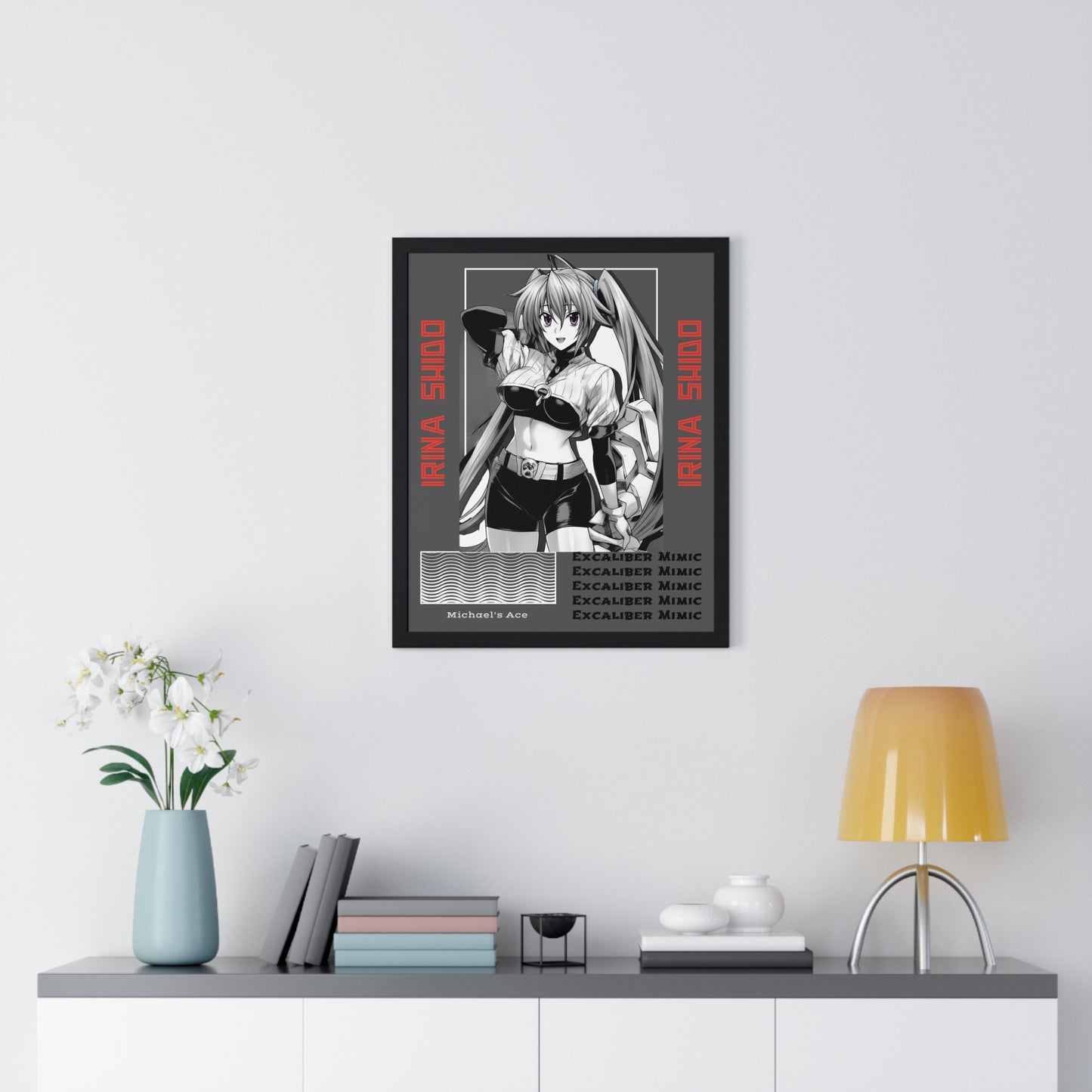 Irina Shido, Waifu Home Decoration, Anime Wall Art, High School DxD Fan Gift, Room Decor Print, Vertical Framed Poster