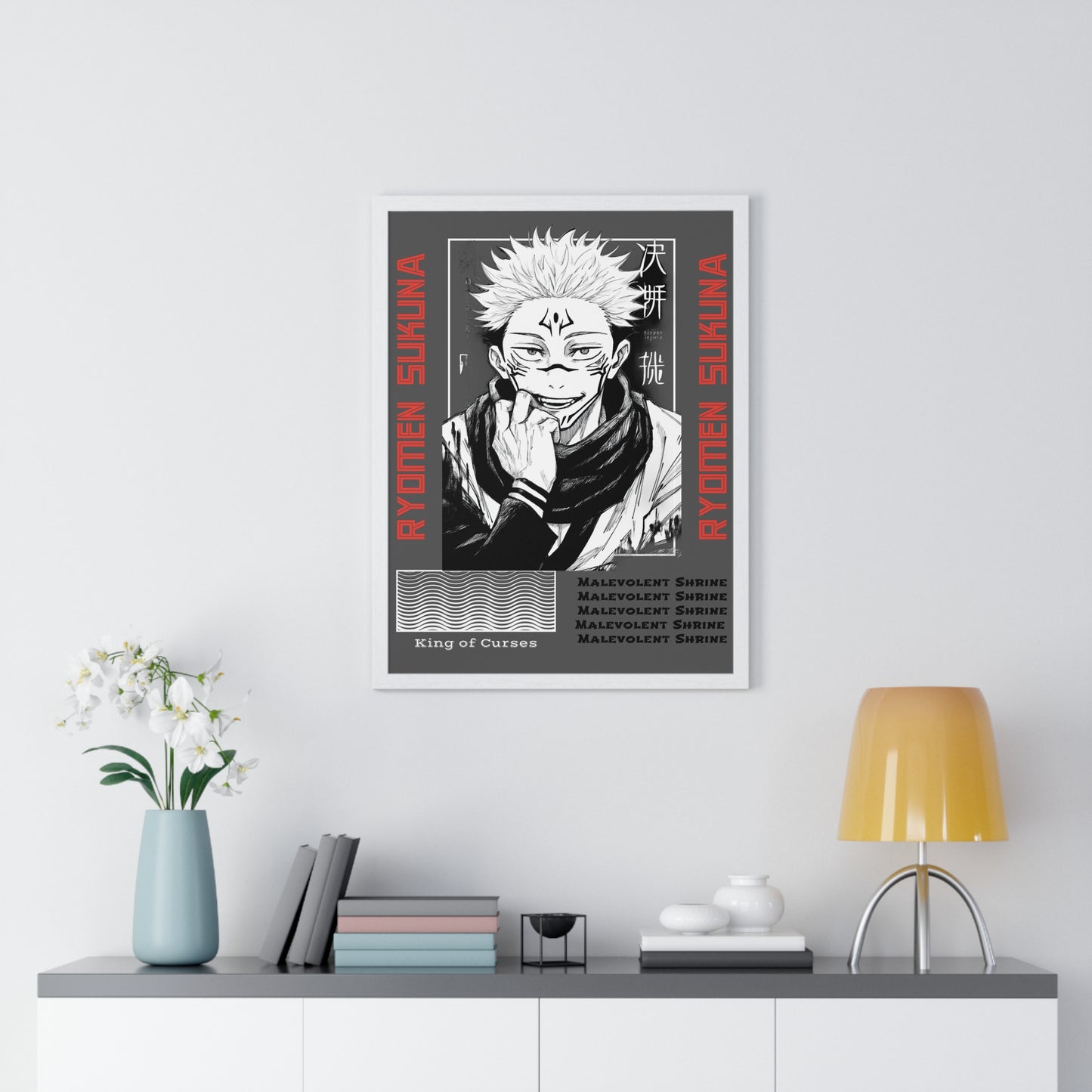 Ryomen Sukuna JJK Anime Poster, King of Curses Wall Art, Home Decor, Room Decoration, Anime Fan Gift, Manga Art, Framed Poster