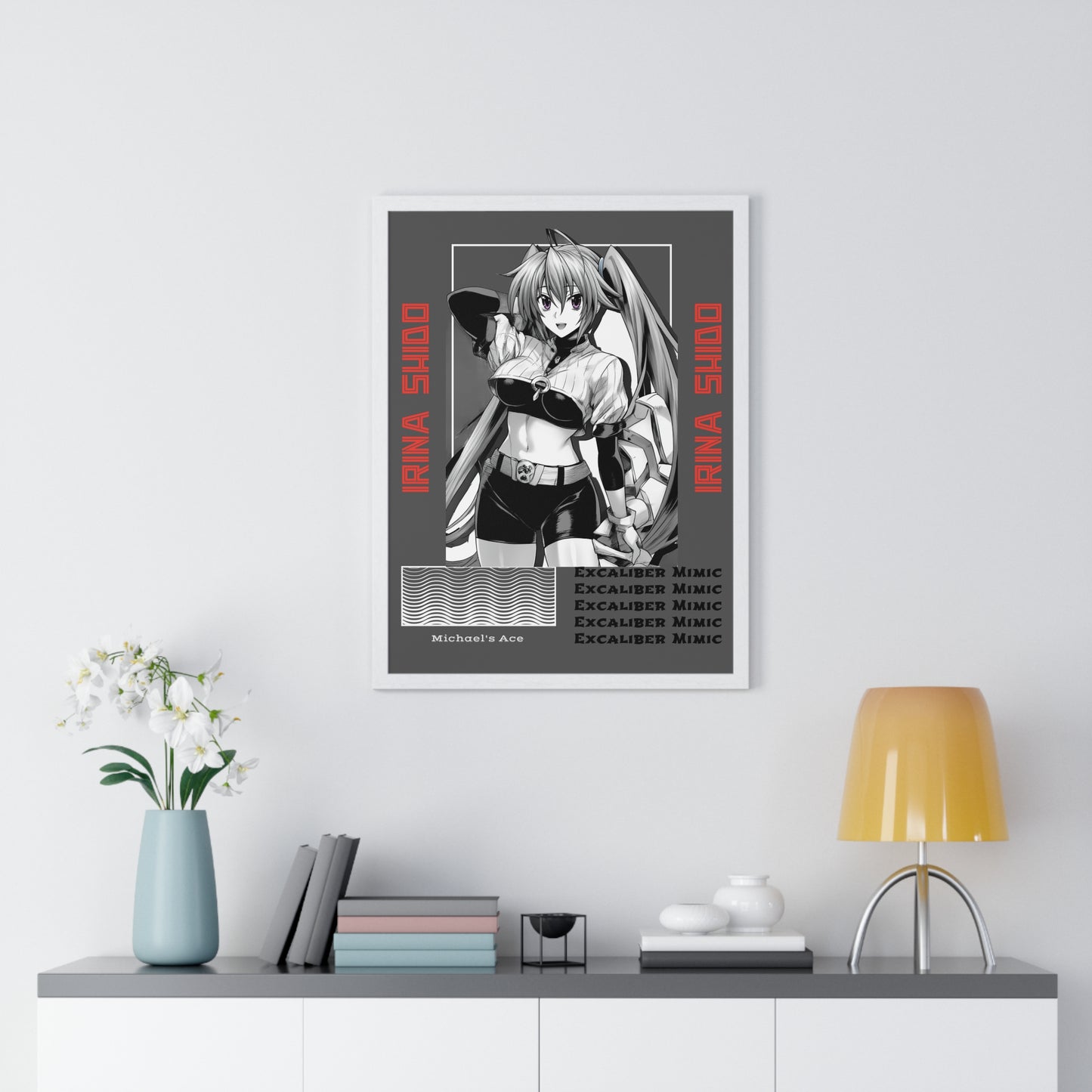 Irina Shido, Waifu Home Decoration, Anime Wall Art, High School DxD Fan Gift, Room Decor Print, Vertical Framed Poster