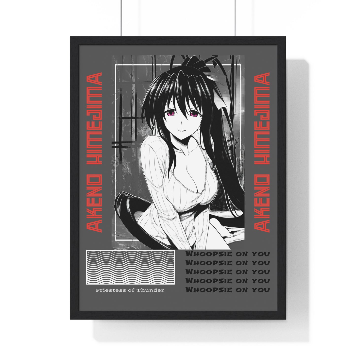 Akeno Himejima Vertical Wall Art, High School DxD Fan Gift, Framed Print, Manga Room Decor, Anime Lover Gift