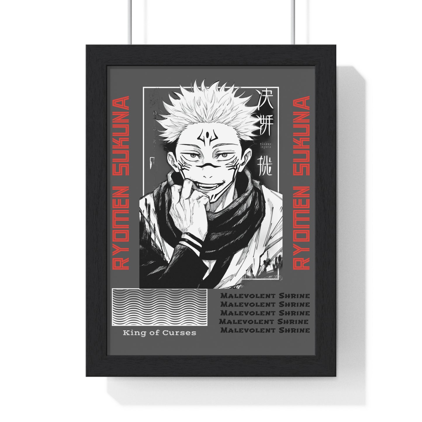 Ryomen Sukuna JJK Anime Poster, King of Curses Wall Art, Home Decor, Room Decoration, Anime Fan Gift, Manga Art, Framed Poster