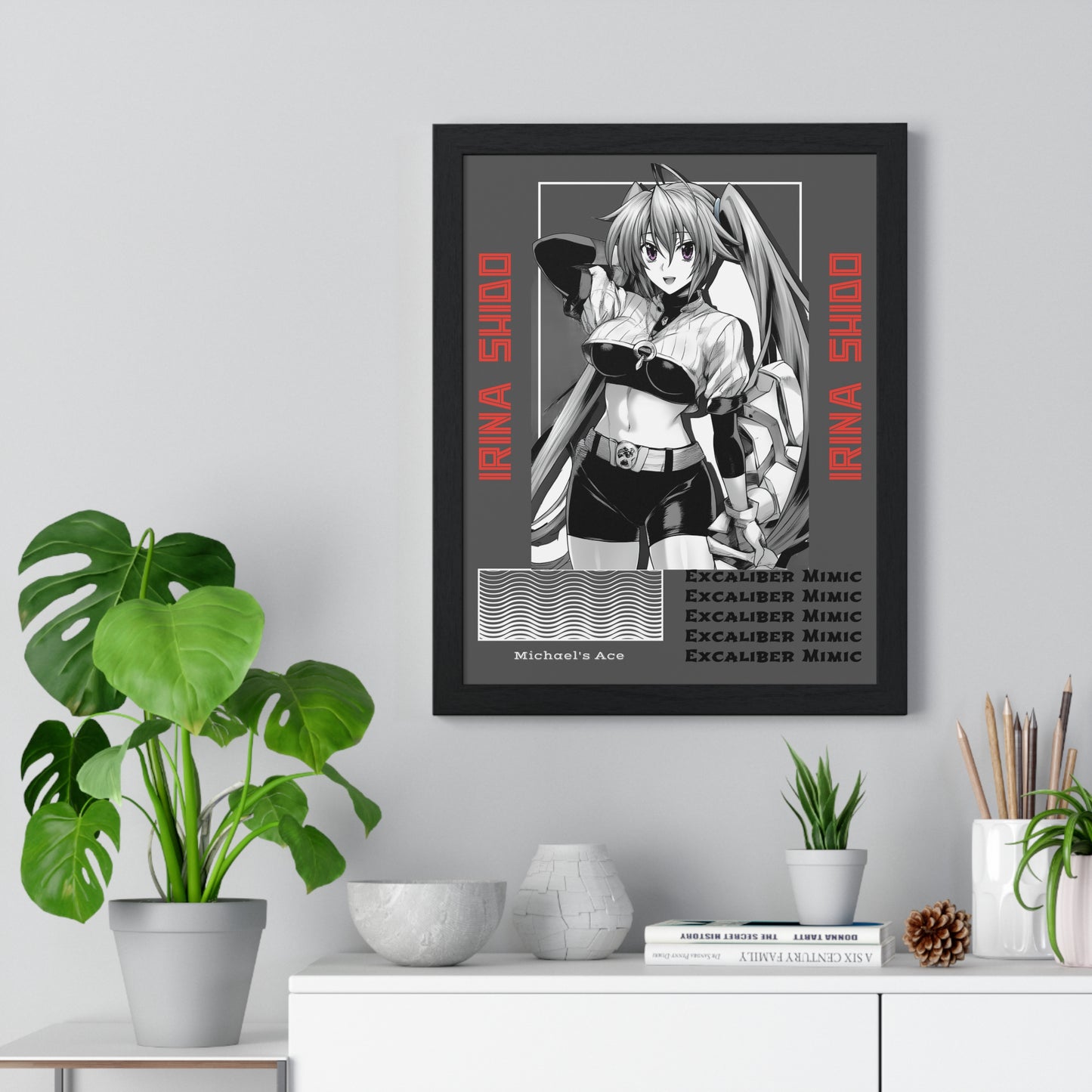 Irina Shido, Waifu Home Decoration, Anime Wall Art, High School DxD Fan Gift, Room Decor Print, Vertical Framed Poster