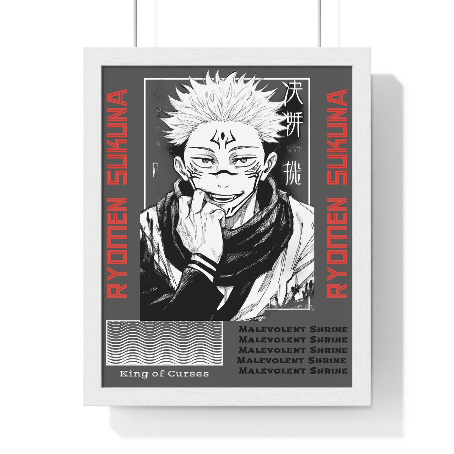 Ryomen Sukuna JJK Anime Poster, King of Curses Wall Art, Home Decor, Room Decoration, Anime Fan Gift, Manga Art, Framed Poster