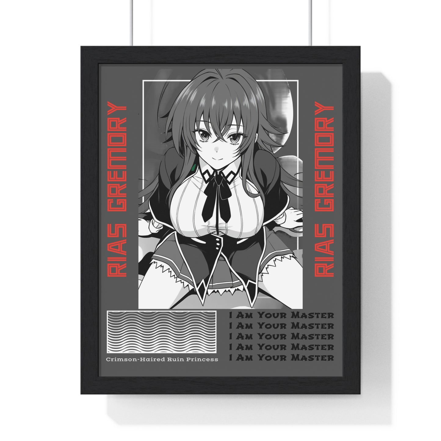 Rias Gremory Vertical Framed Poster, High School DxD Art Print, Wall Decor, Home Office Decoration, Gift for Otaku, Bedroom Dorm