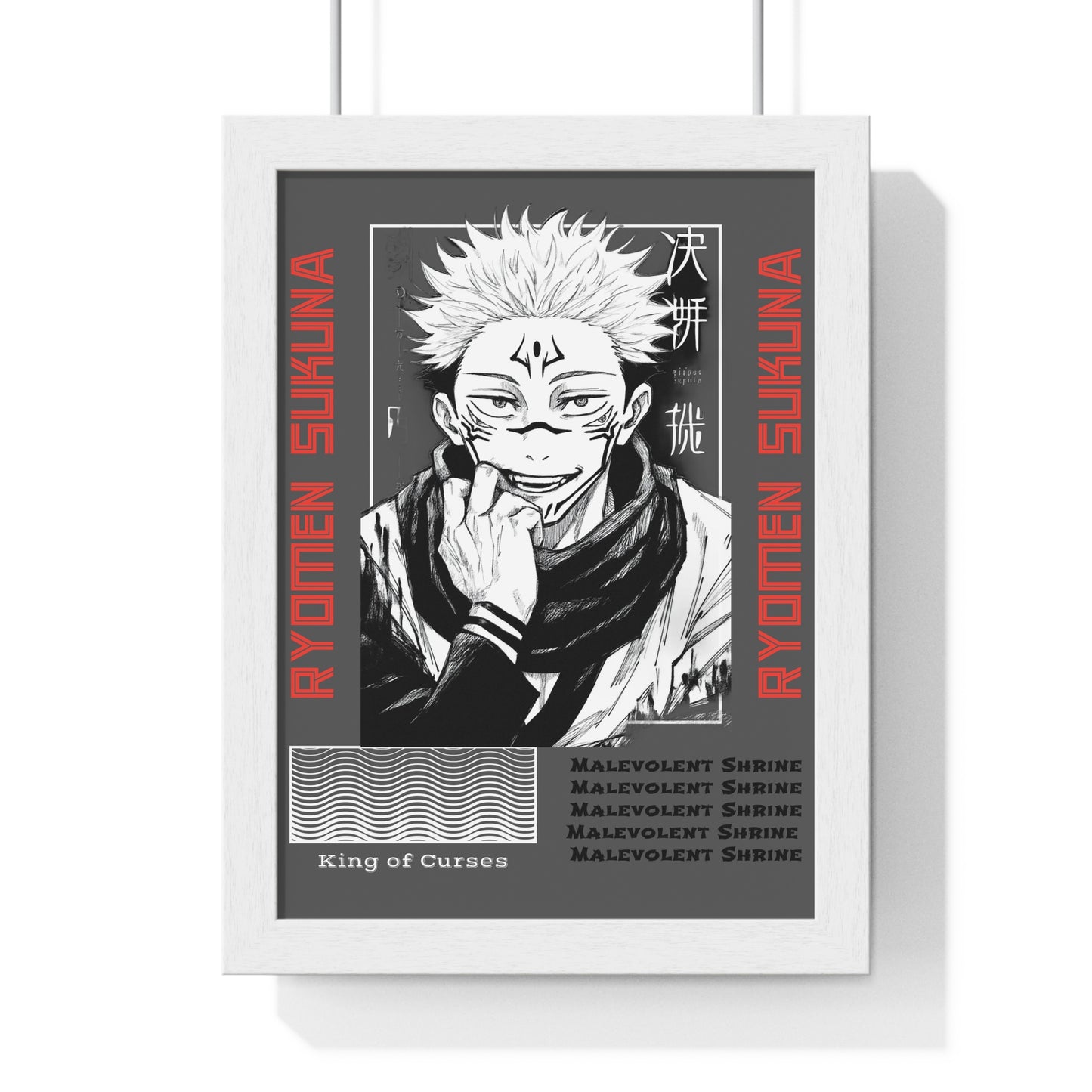 Ryomen Sukuna JJK Anime Poster, King of Curses Wall Art, Home Decor, Room Decoration, Anime Fan Gift, Manga Art, Framed Poster