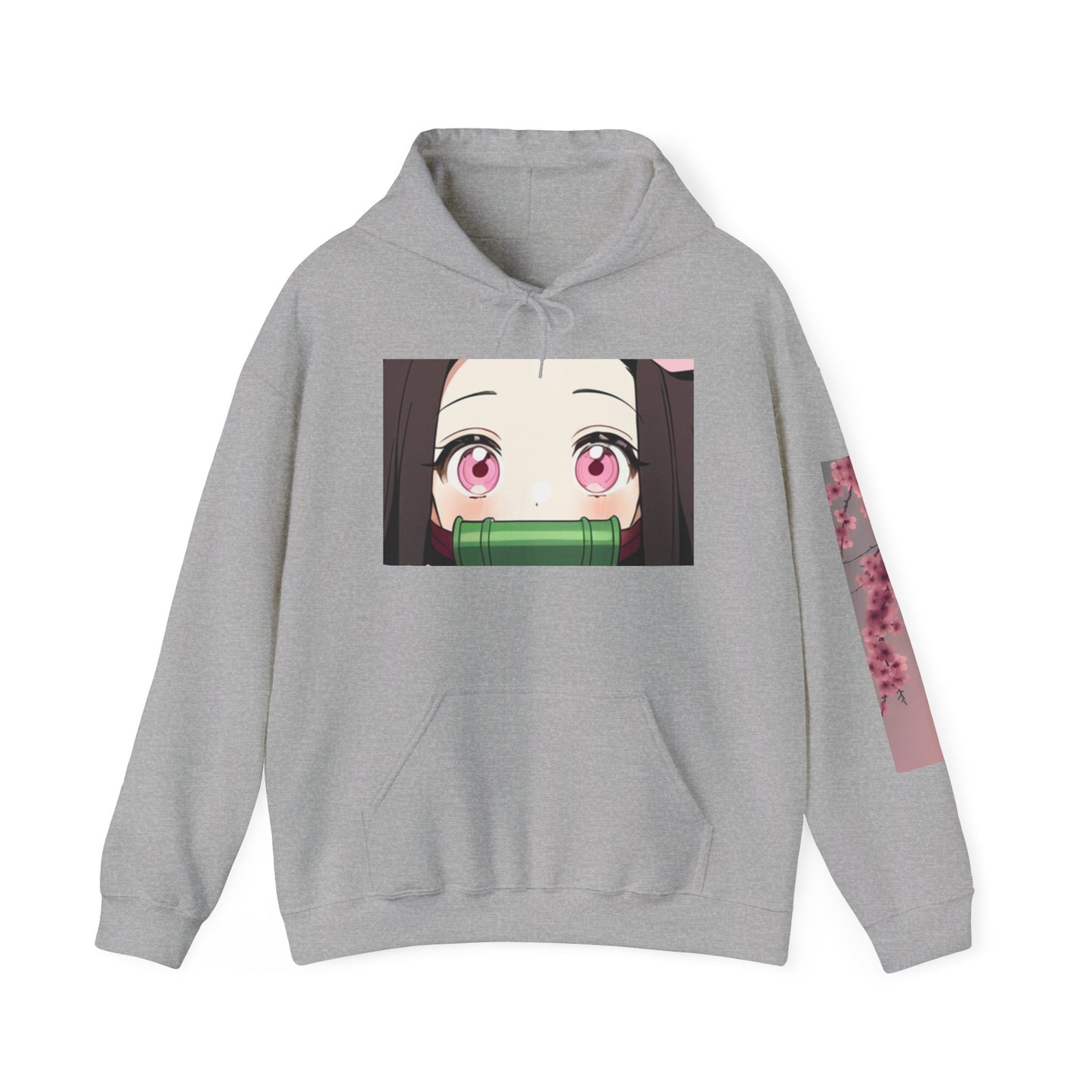 Nezuko Kamado Demon Slayer Hoodie Sweatshirt, Anime Cute Cherry Blossoms Pullover, Gift for Anime Fans, Unisex Hooded Jumper, Cosplay