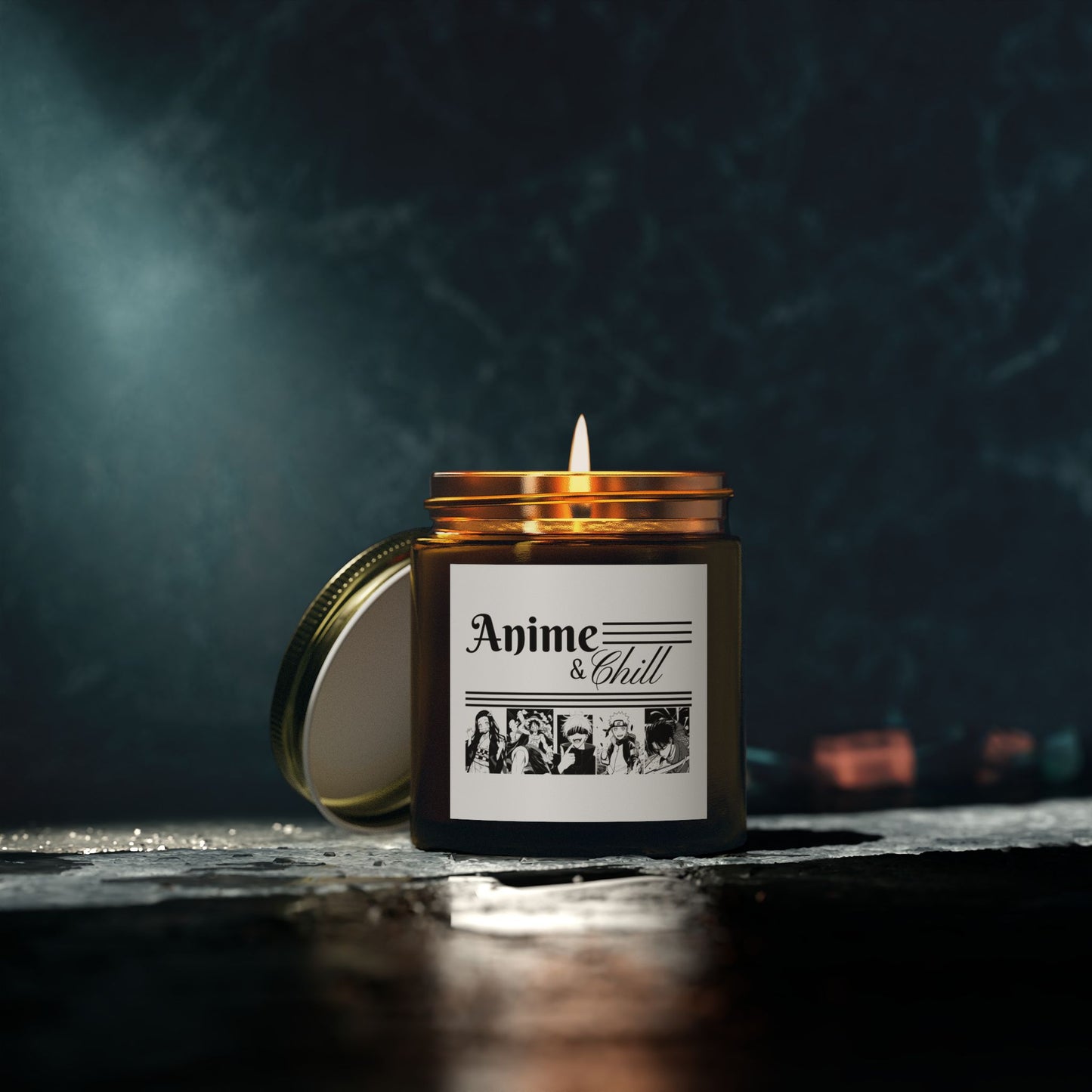 Anime and Chill Scented Candles, Coconut Apricot Wax (4oz, 9oz) - Nezuko Kamado, Satoru Gojo, Naruto Uzumaki, Monkey D Luffy, Levi Ackerman,