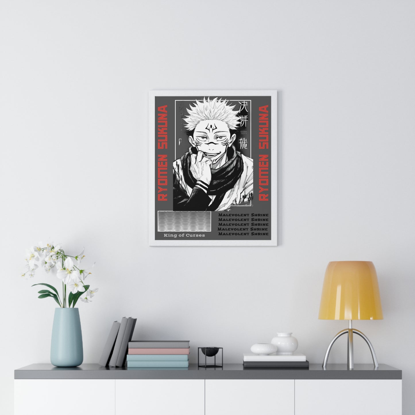 Ryomen Sukuna JJK Anime Poster, King of Curses Wall Art, Home Decor, Room Decoration, Anime Fan Gift, Manga Art, Framed Poster