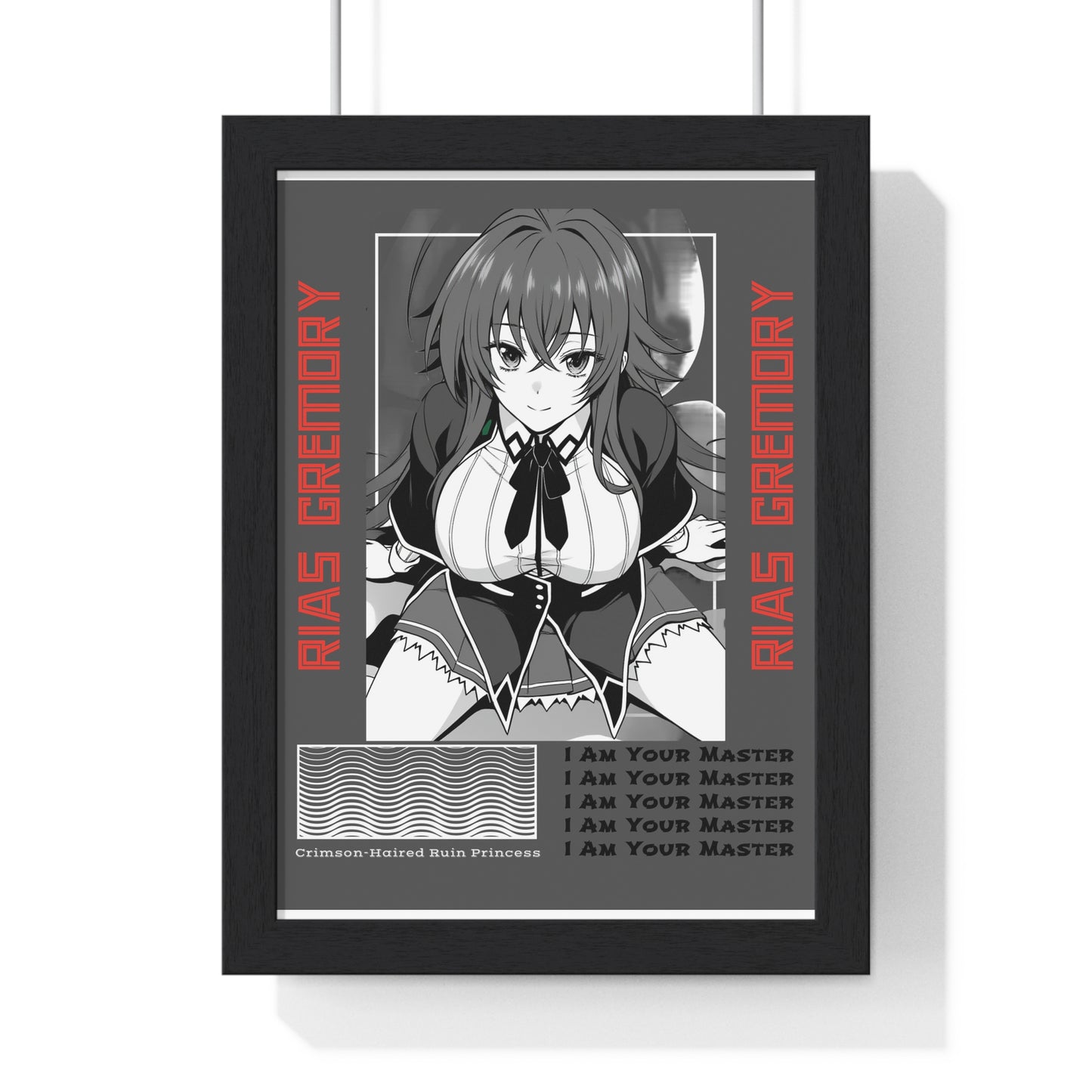 Rias Gremory Vertical Framed Poster, High School DxD Art Print, Wall Decor, Home Office Decoration, Gift for Otaku, Bedroom Dorm