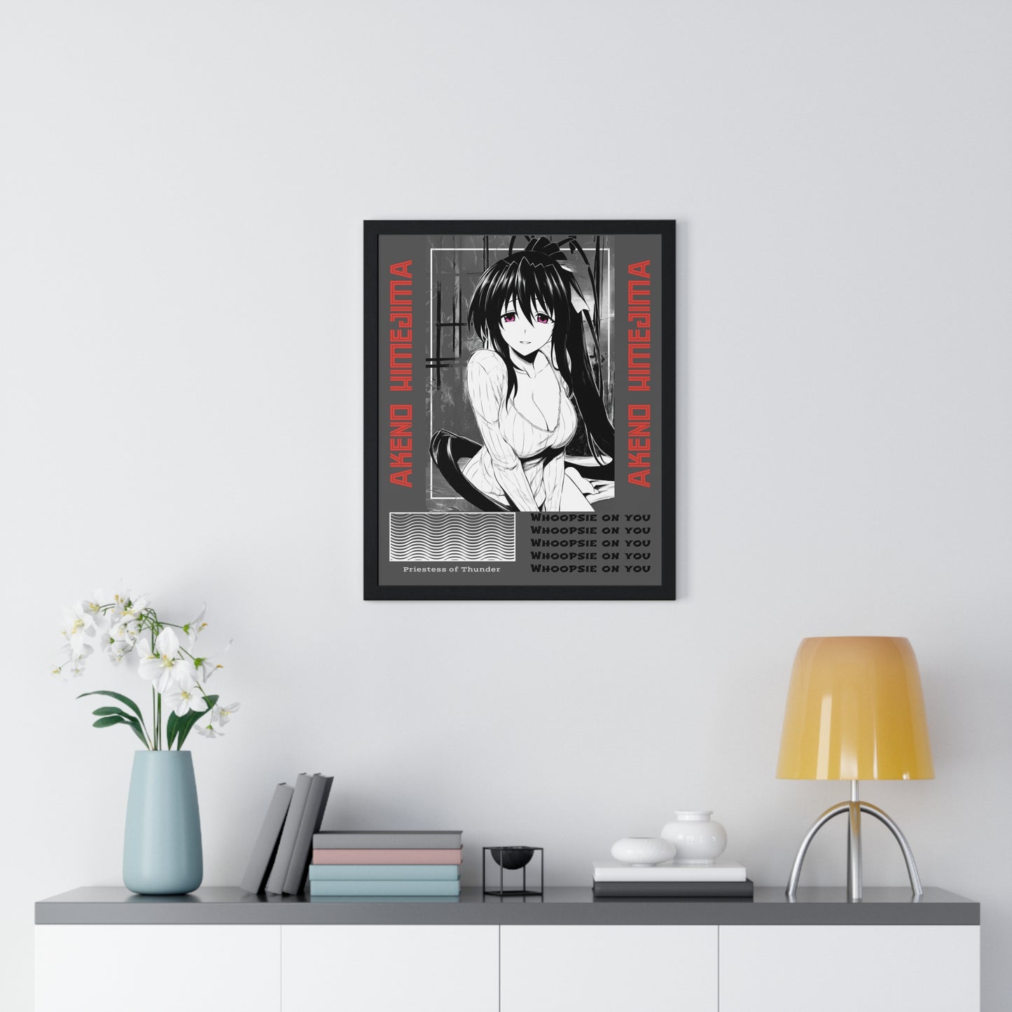 Akeno Himejima Vertical Wall Art, High School DxD Fan Gift, Framed Print, Manga Room Decor, Anime Lover Gift