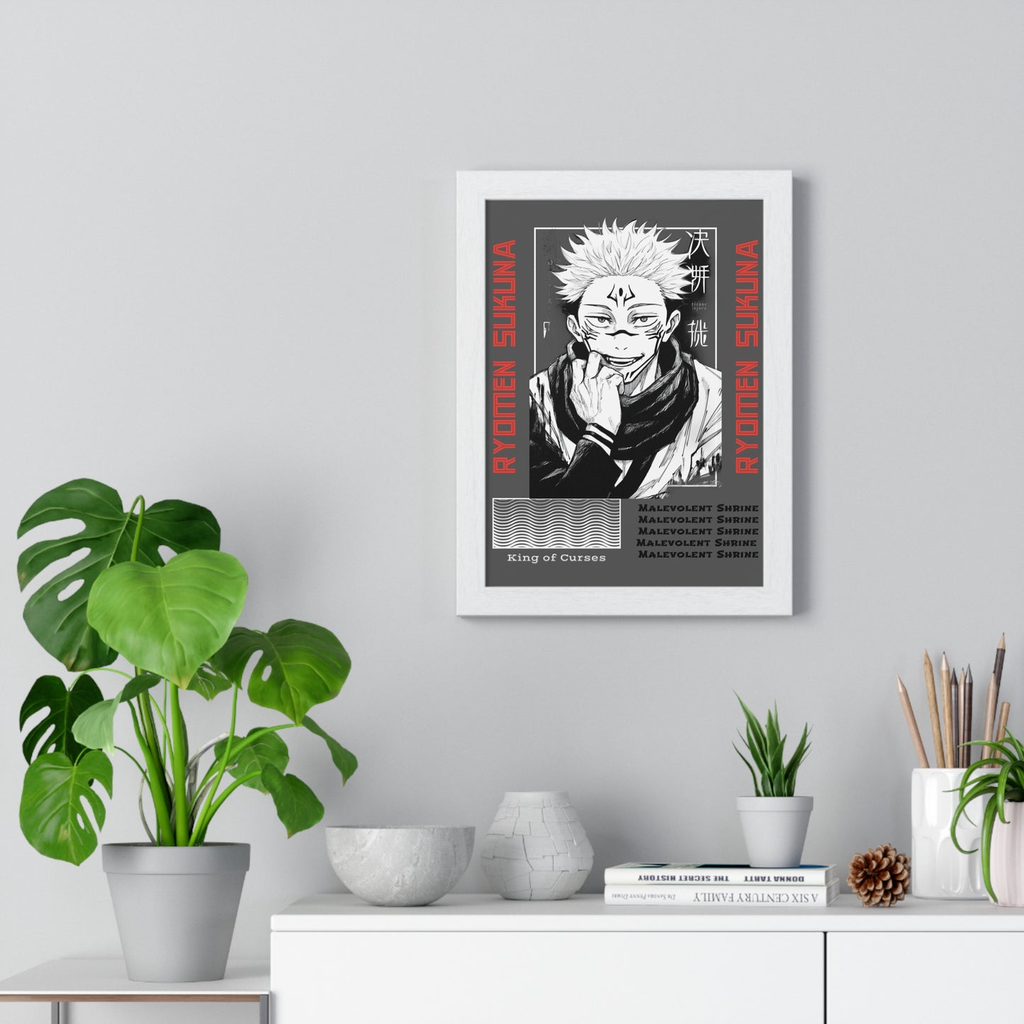 Ryomen Sukuna JJK Anime Poster, King of Curses Wall Art, Home Decor, Room Decoration, Anime Fan Gift, Manga Art, Framed Poster