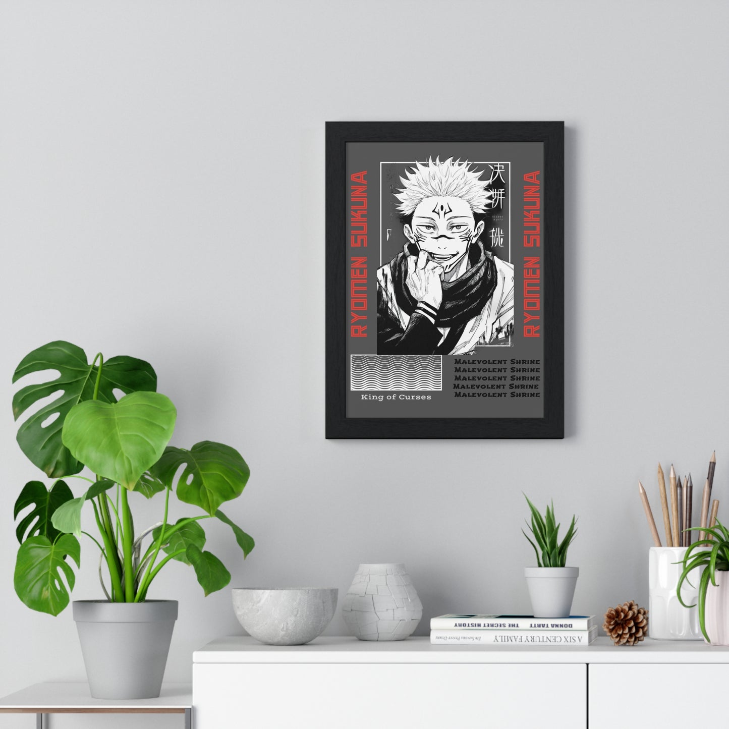 Ryomen Sukuna JJK Anime Poster, King of Curses Wall Art, Home Decor, Room Decoration, Anime Fan Gift, Manga Art, Framed Poster