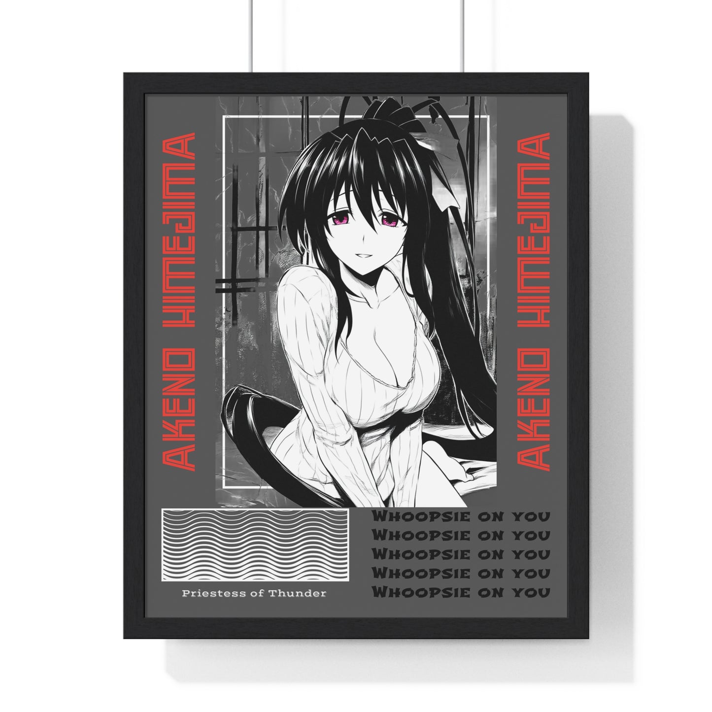 Akeno Himejima Vertical Wall Art, High School DxD Fan Gift, Framed Print, Manga Room Decor, Anime Lover Gift