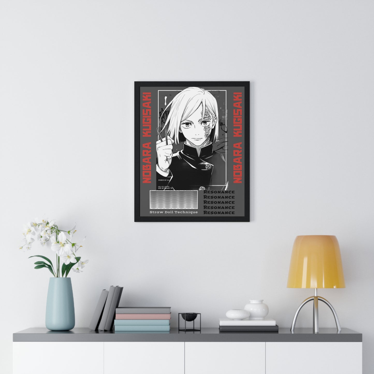 Nobara Kugisaki, Straw Doll Technique, Resonance, JJK Wall Art Print, Japanese Animation Room Decor, Anime Vertical Framed Poster,